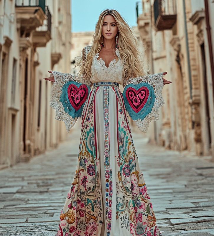 Vintage Loose Linen Patchwork Rainbow Contrast Dress ac85