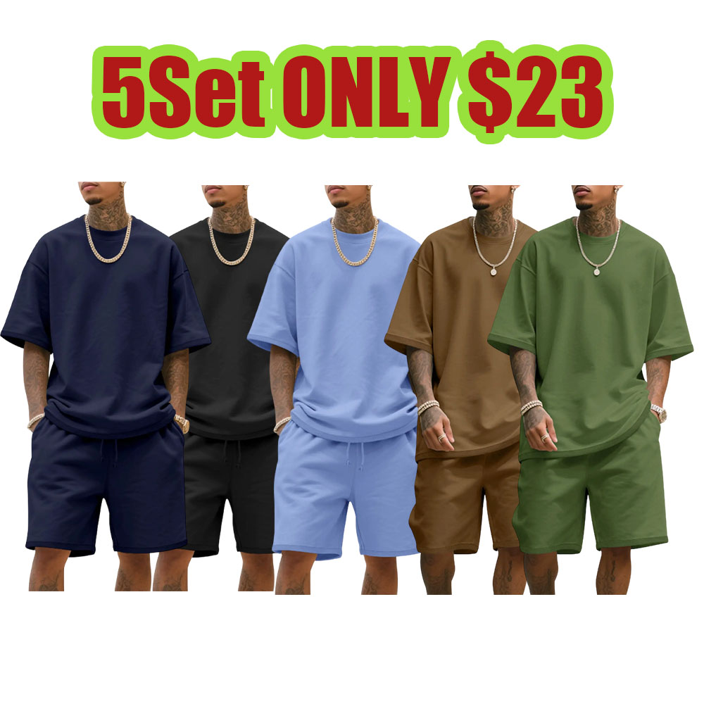 Men’s Effortless Summer Knit Set (Tee & Shorts)