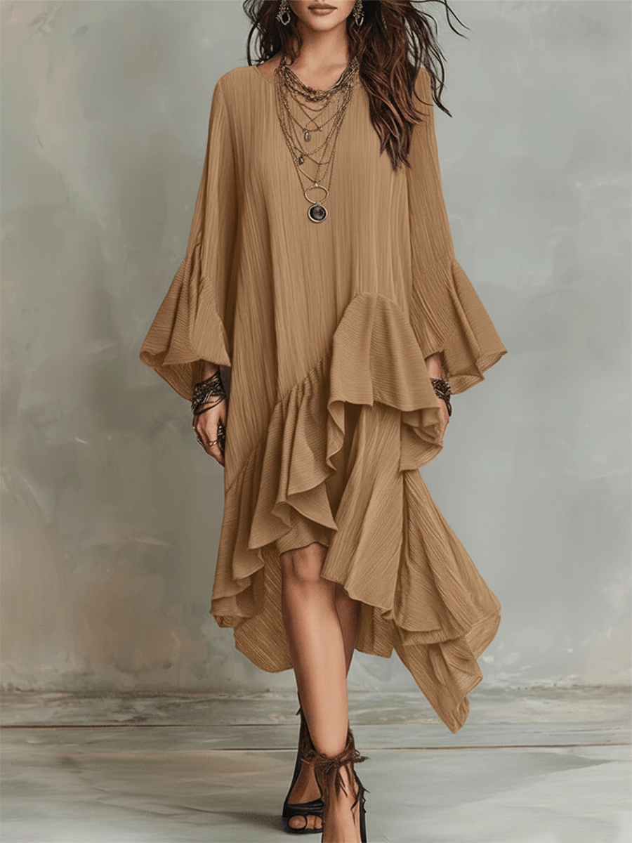 Elegant Romantic Multi-layered Irregular Hem Dress