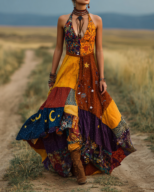 Western Star and Moon Elements Dress b1a7