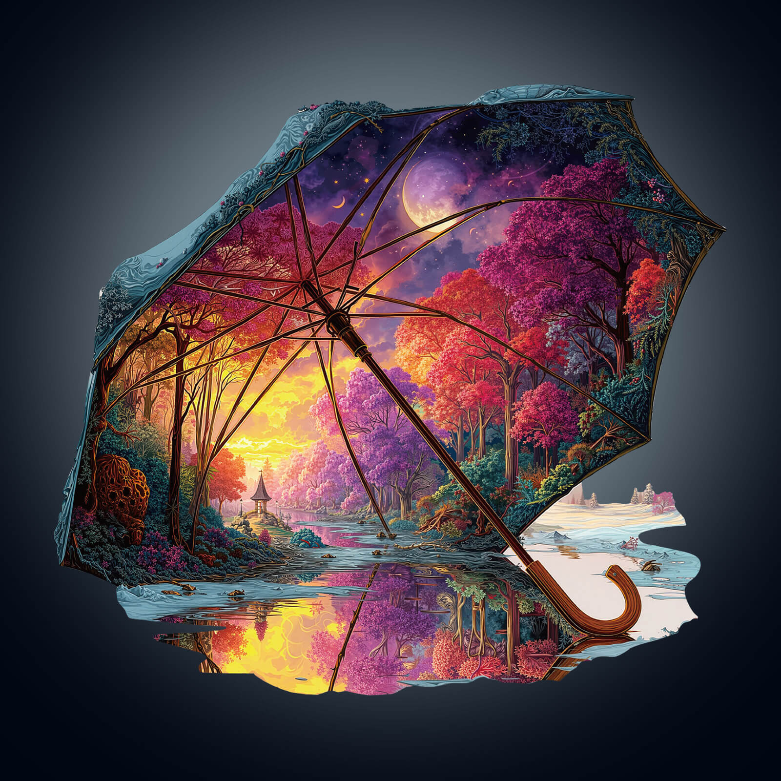 Umbrella Fantasy Wooden Jigsaw Puzzle