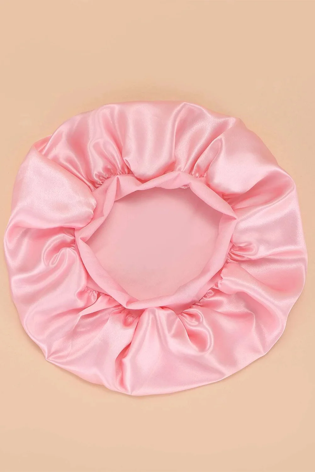 Pink Wide Elastic Band Large Sleep Hair Bonnet