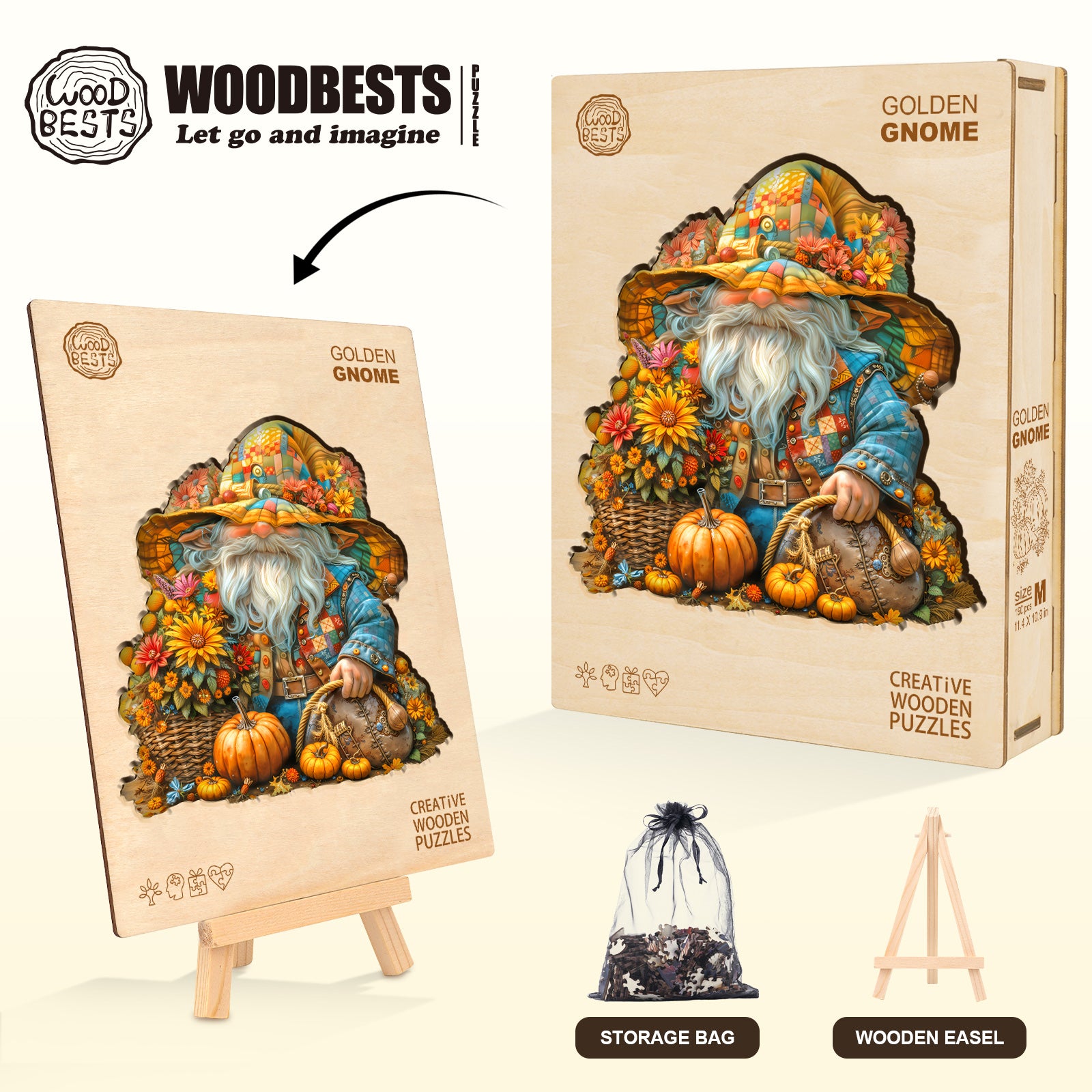 Golden Gnome Wooden Jigsaw Puzzle