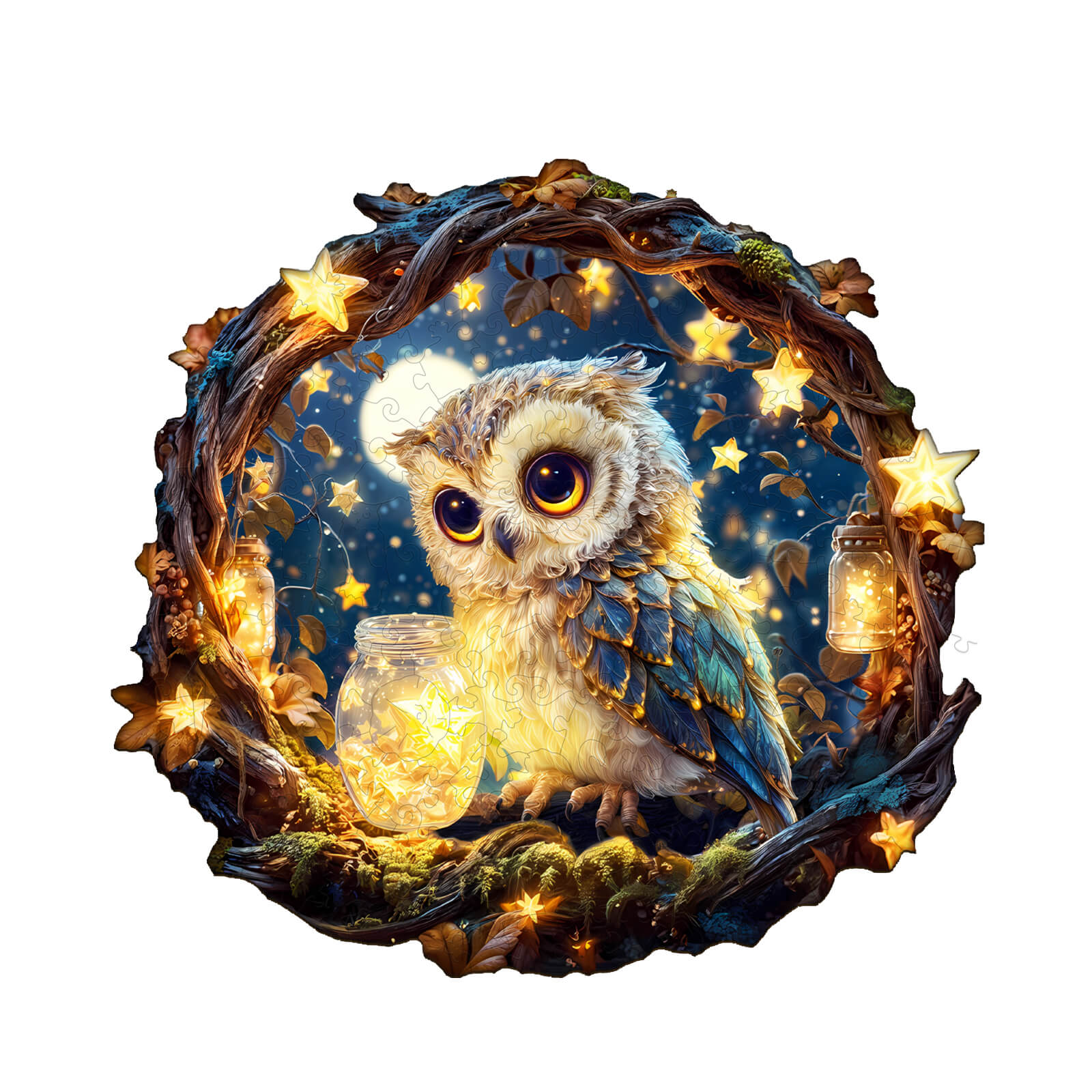 Star Owl Wooden Jigsaw Puzzle