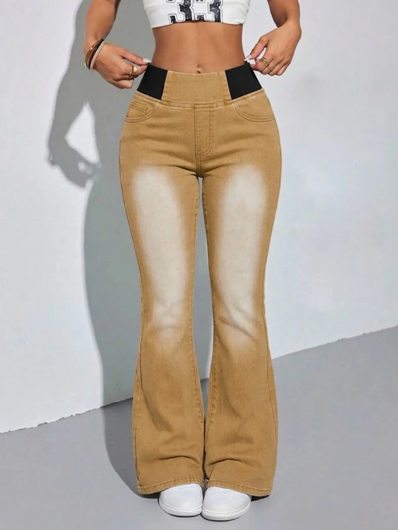 High-Waisted Stretch Flare Jeans