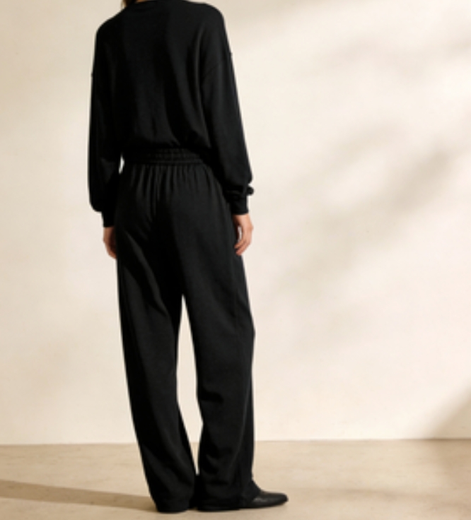 Relaxed Soft Pull-On Pants Black