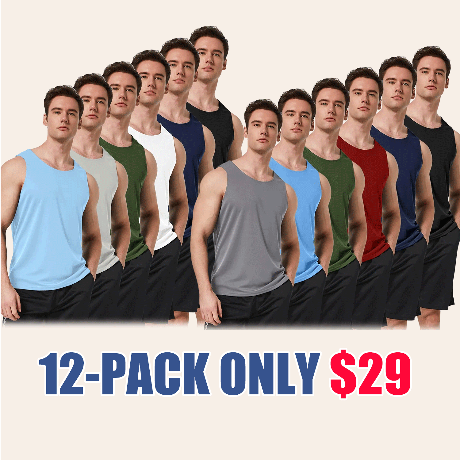 🔥Easter Sale!!Men's Quick Dry Workout Tank Tops Breathable Gym Sleeveless Muscle Shirts dealsforyoudays
