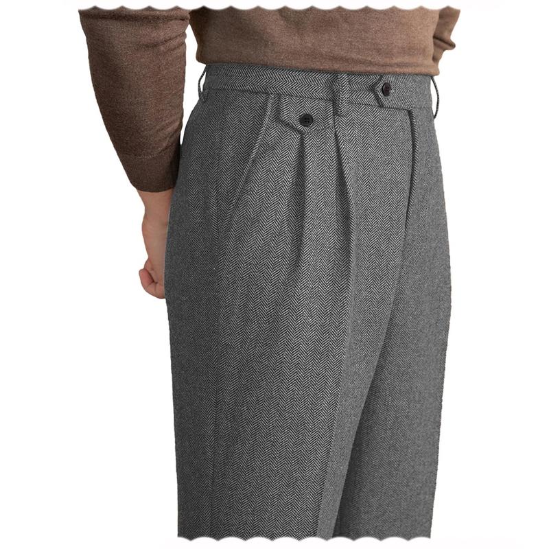 🧵 Men’s Retro Herringbone Tweed Dress Pants