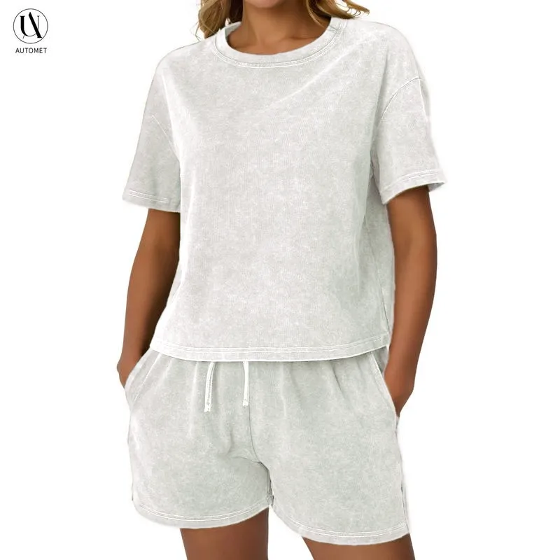 Comfort Fit Tank & Shorts Set – Acid Wash Look