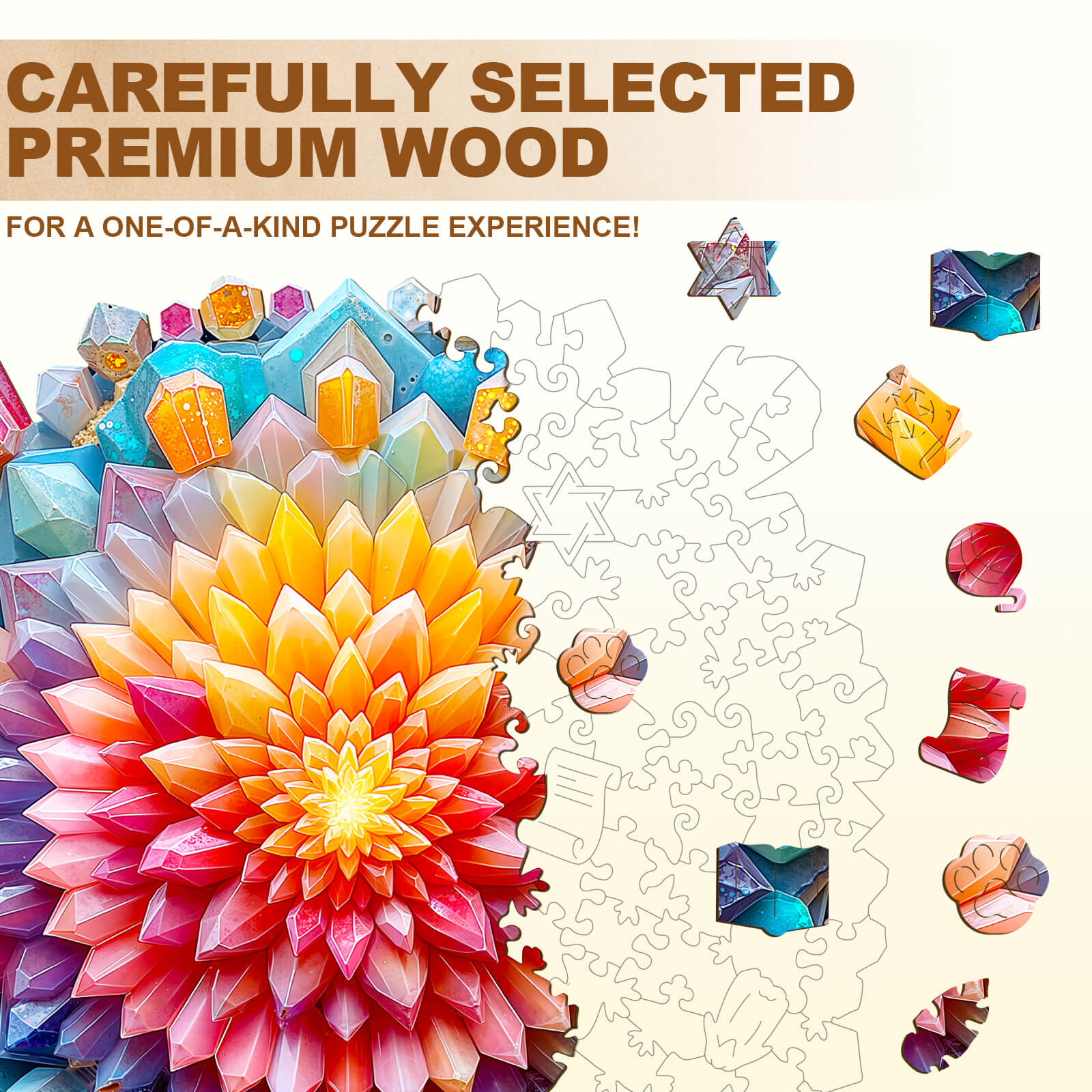 Crystal Mandala Wooden Jigsaw Puzzle