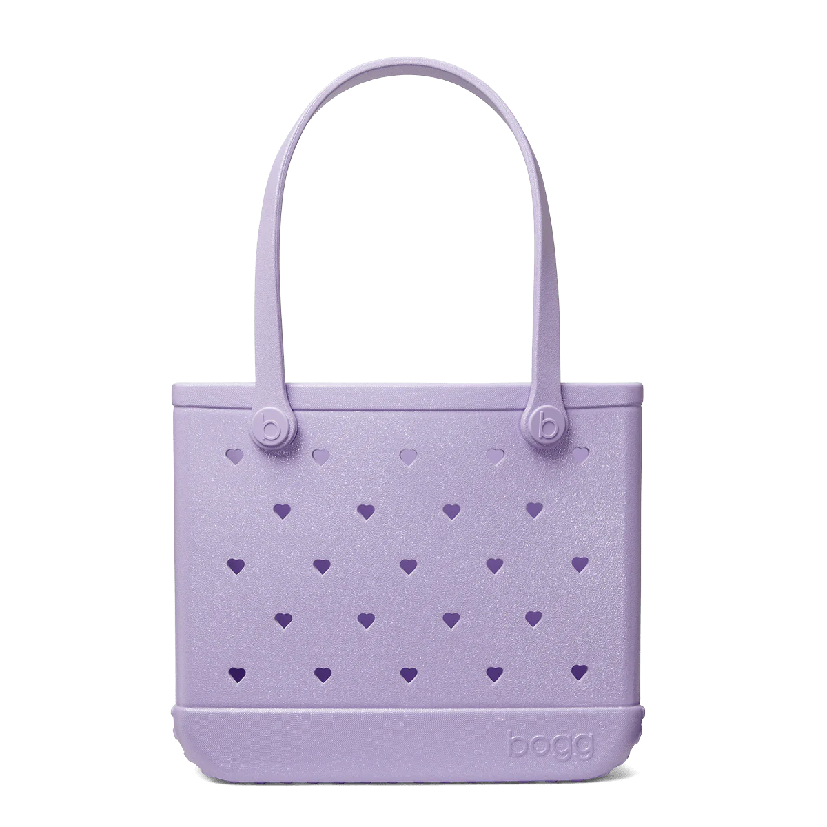 Small Tote Baby Bogg Bag - Heart Shimmer LILAC