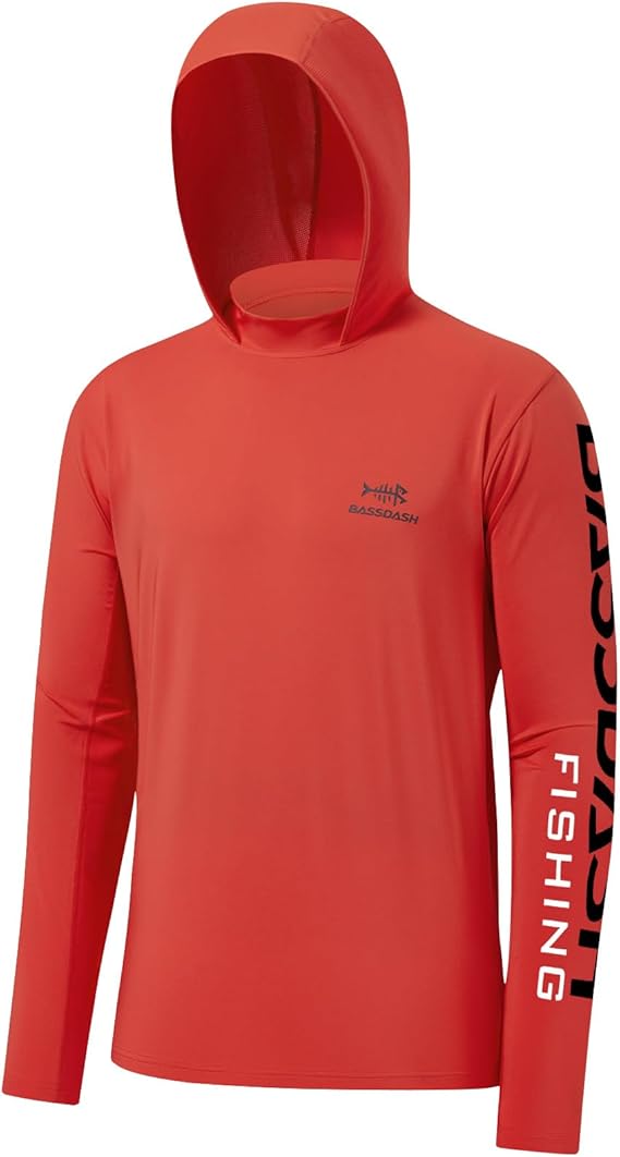 Men's UPF 50+ UV Sun Protection Long Sleeve Fishing Hoodie - Lightweight Performance Hooded Shirt