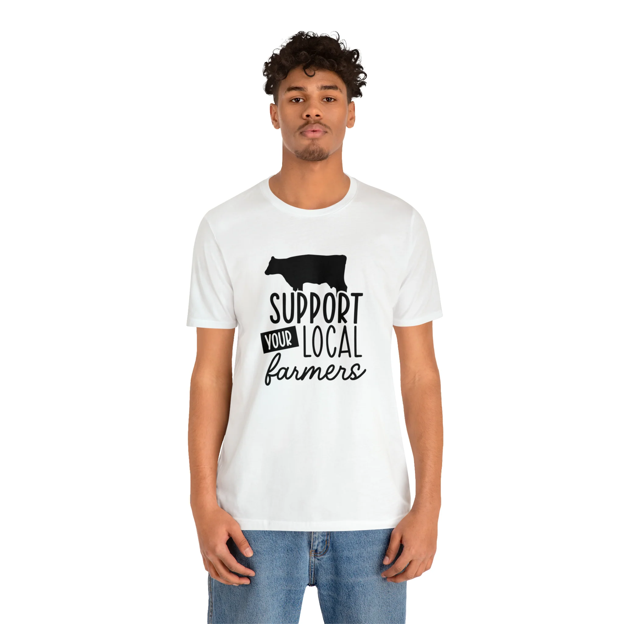 Support Farmers Cattle Unisex Jersey Short Sleeve Tee