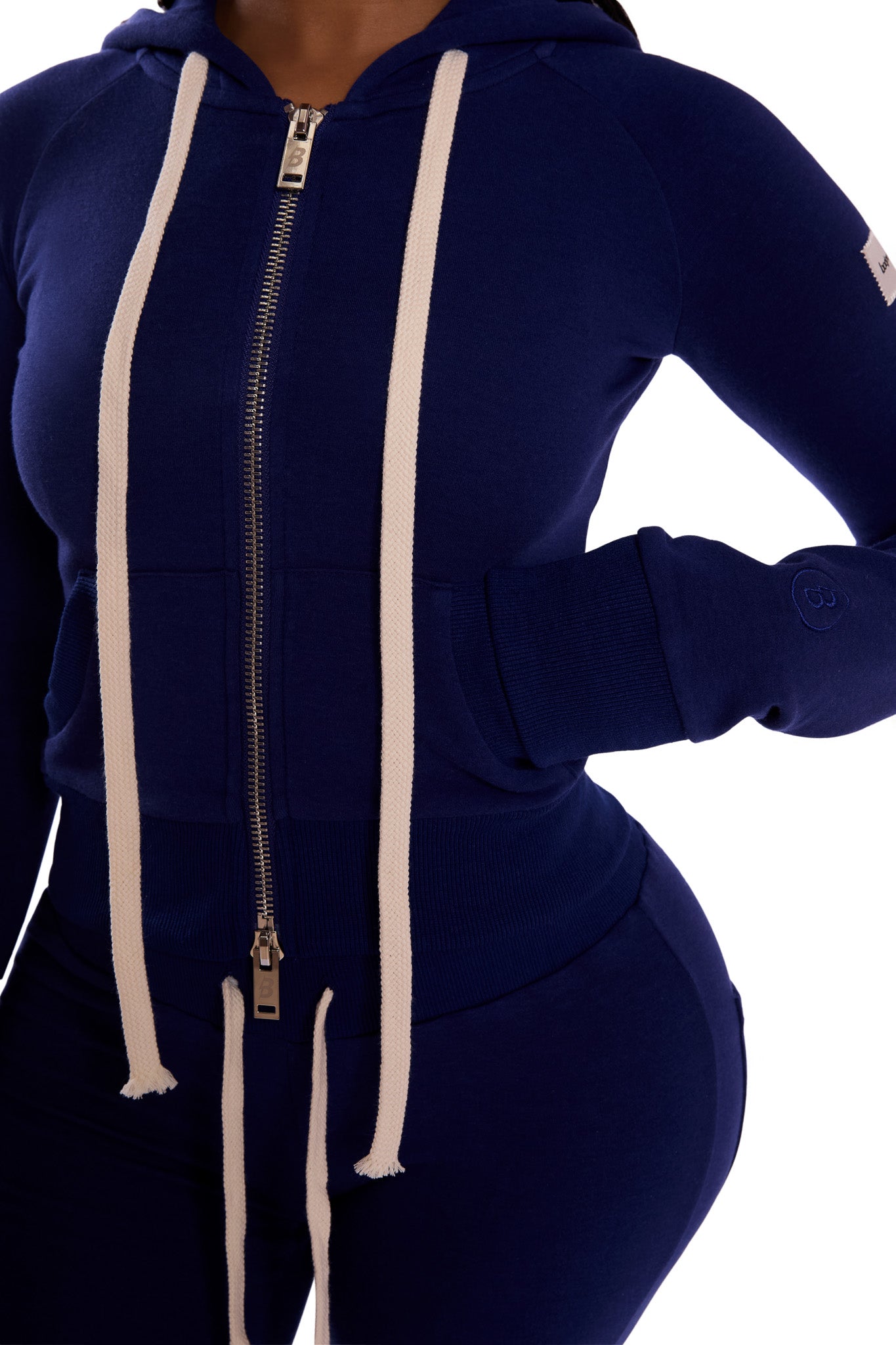 BODY KNITWEAR ZIP HOODIE (NAVY)