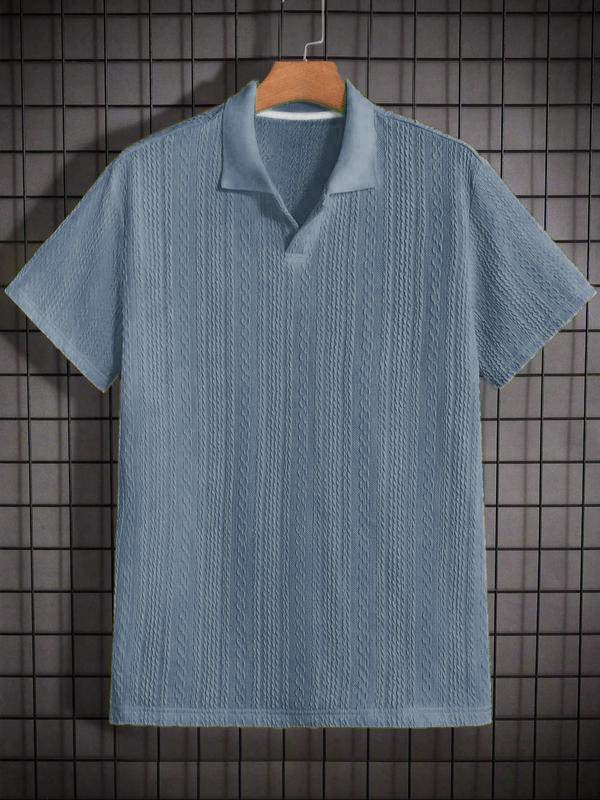 Men's Jacquard Knit Polo Shirt