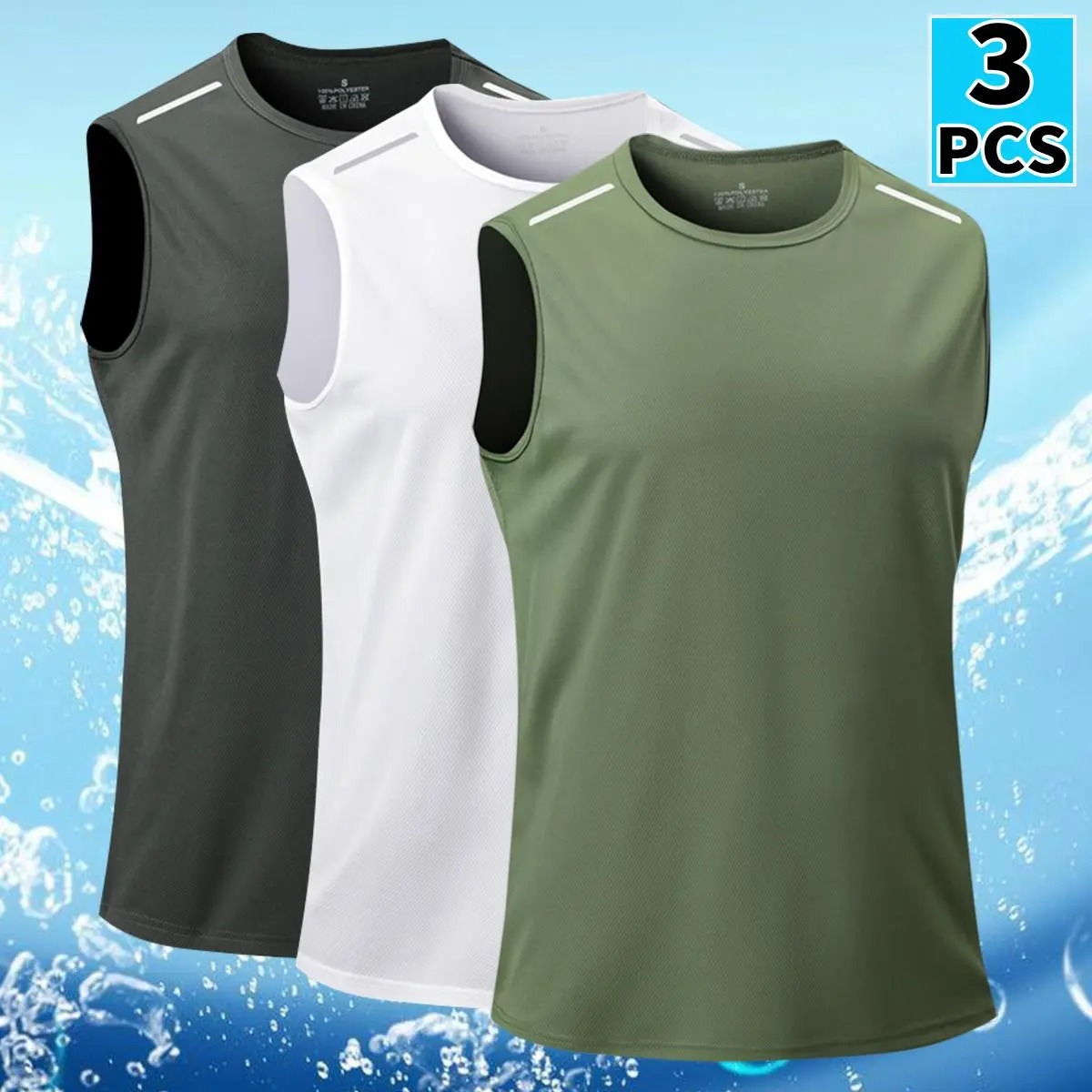 Men's Quick-Dry Crew Neck Tank Top - Breathable Sleeveless Athletic Wear