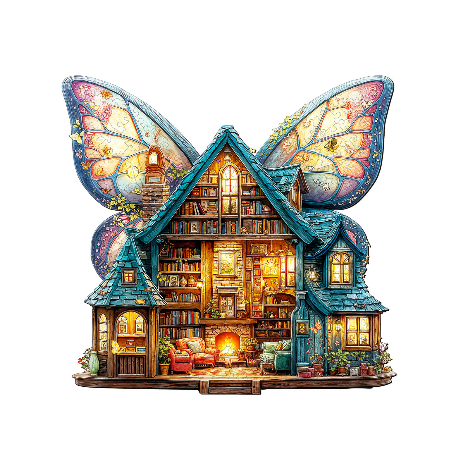 Butterfly Fairy House Wooden Jigsaw Puzzle