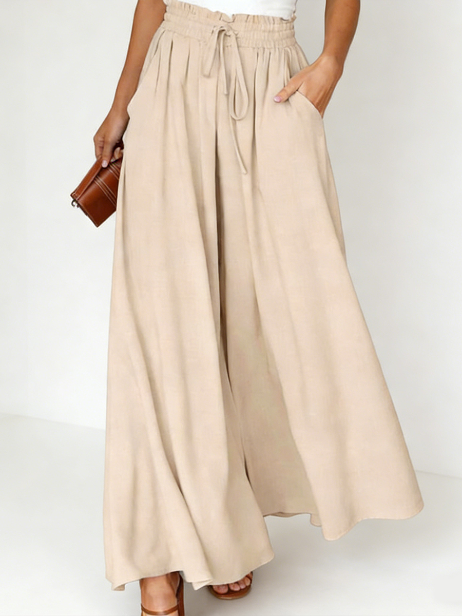 Women's Elastic Wide-leg High-waisted Trousers