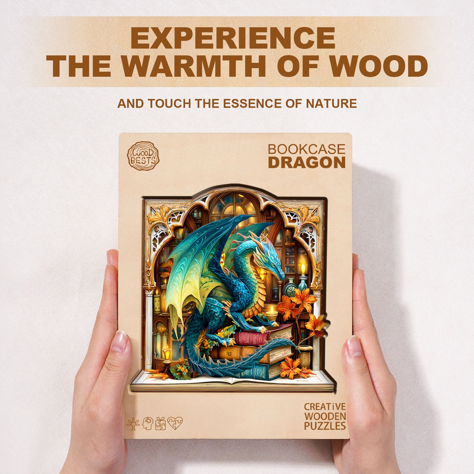 Bookcase Dragon Wooden Jigsaw Puzzle