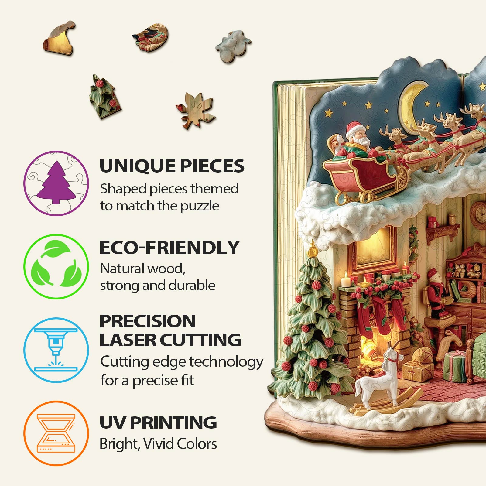 Christmas Eve in the Book Wooden Jigsaw Puzzle