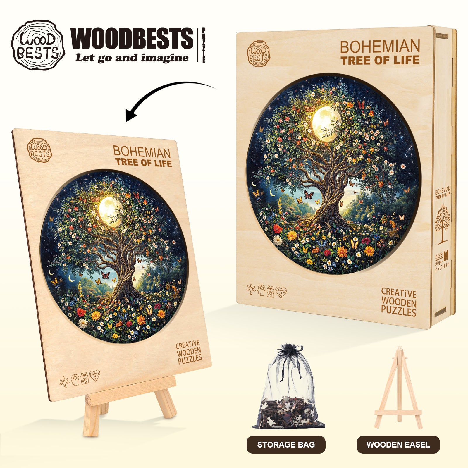 Bohemian Tree of Life Wooden Jigsaw Puzzle