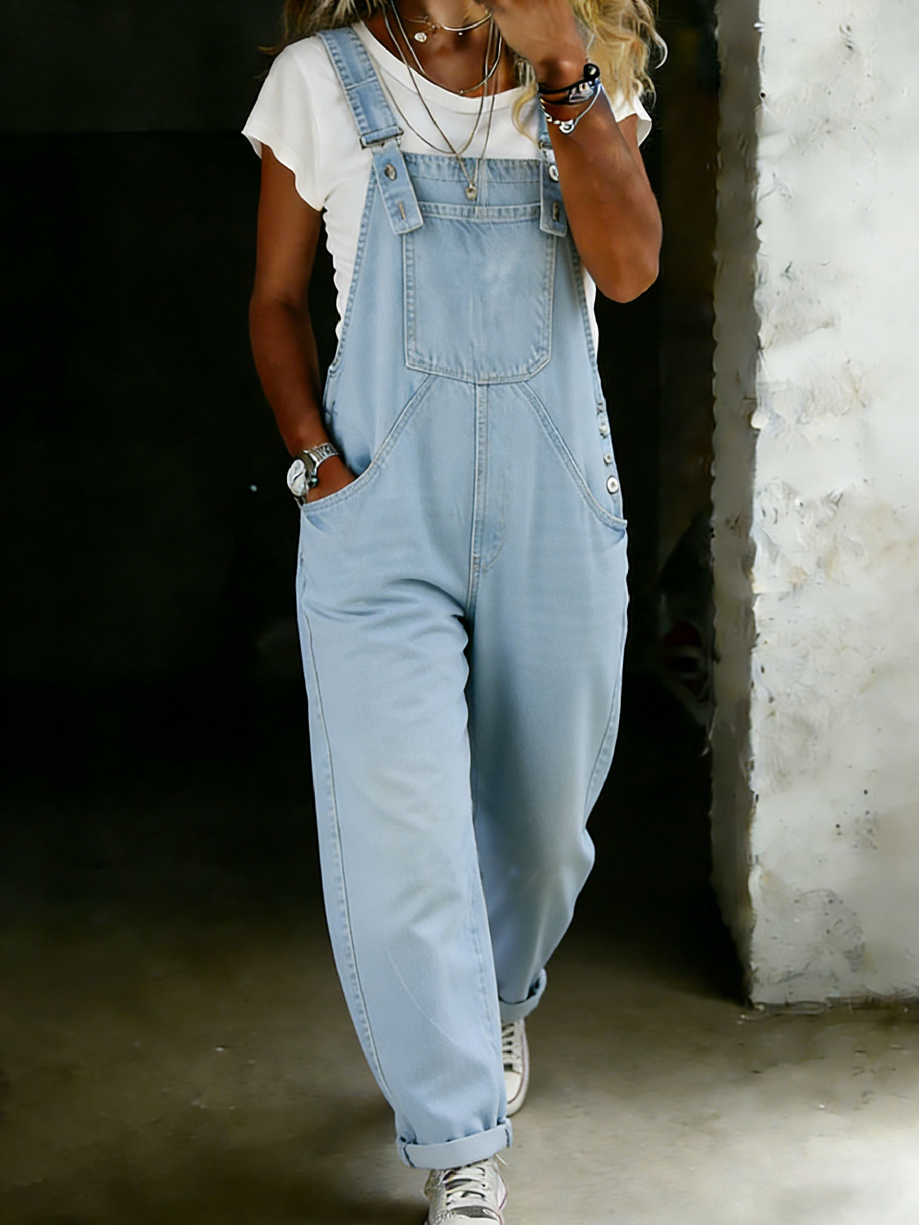 Women’s Casual One Piece Denim Jumpsuit