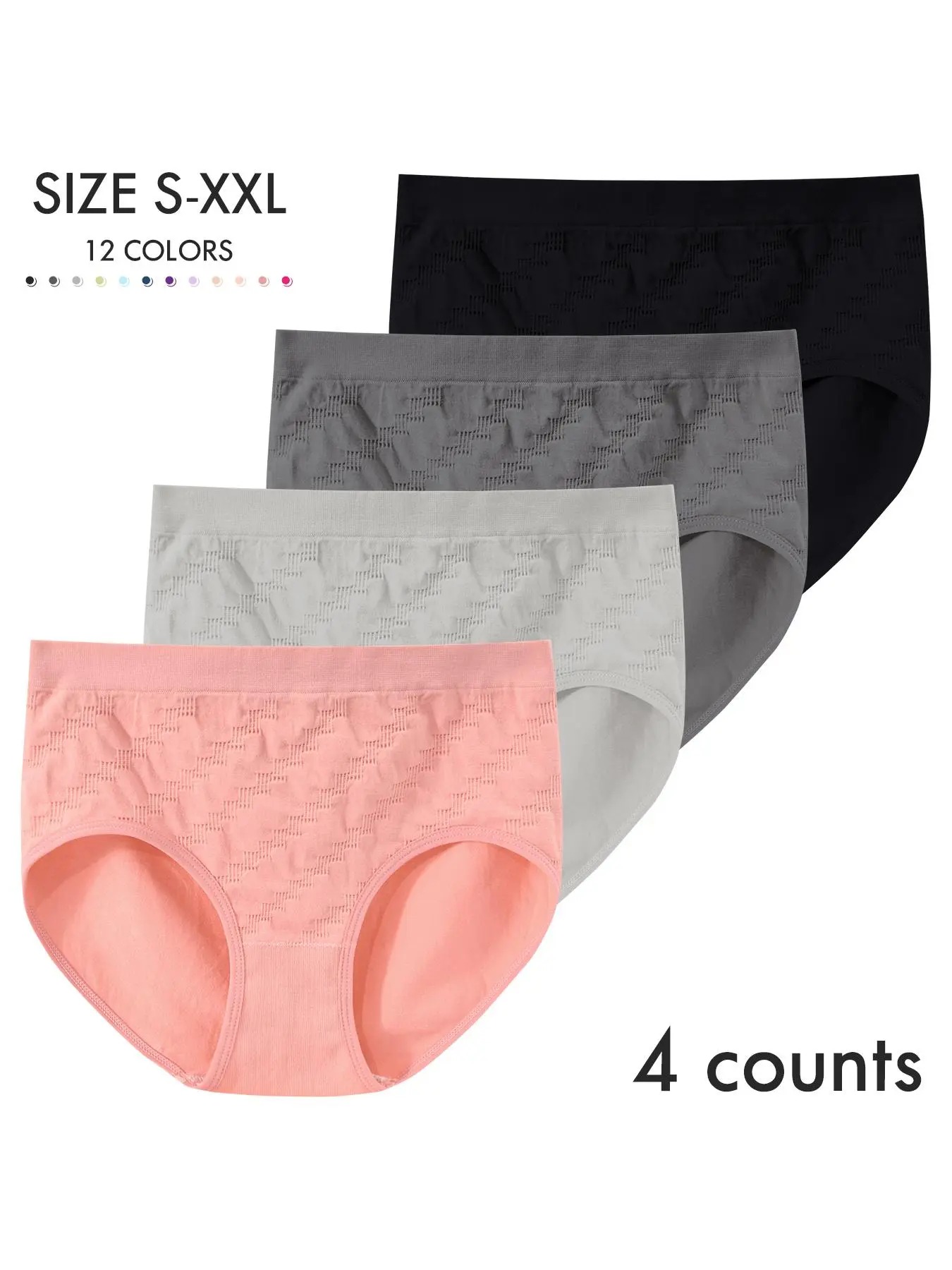 Women's Solid Color Panty, Breathable Comfortable Panty for Daily Wear