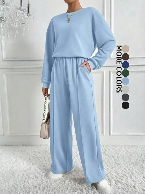Women’s Loose-Fit Cotton Two-Piece Sweatsuit Set