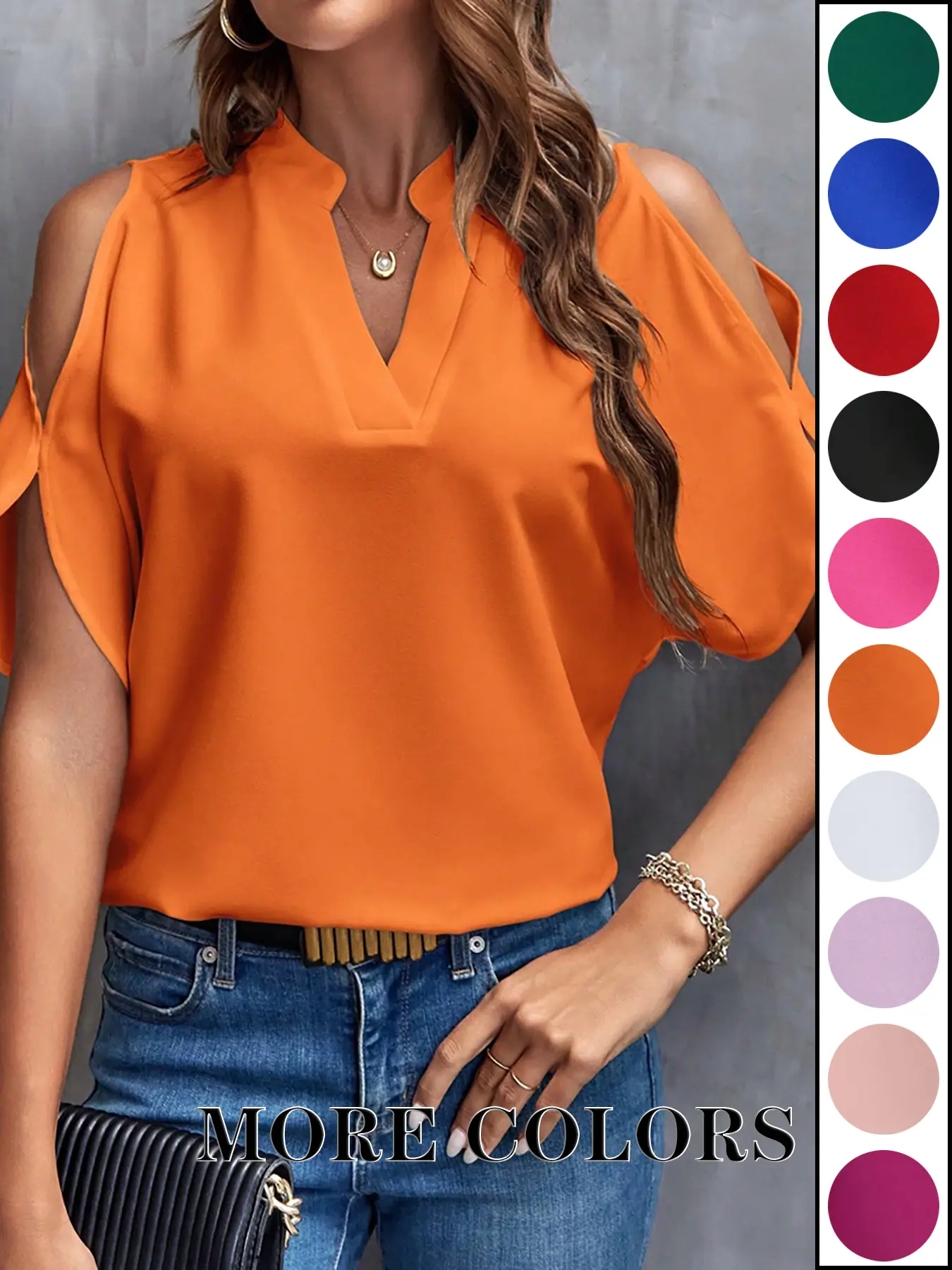 Women's Solid Color Casual Fitted T-Shirt