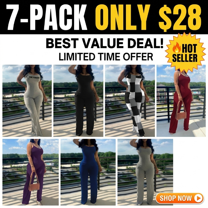 Women's Fashion Sleeveless Knit Bodycon Jumpsuit, Solid Color with Pocket Design, Tight-Fitting Casual One-Piece for Summer