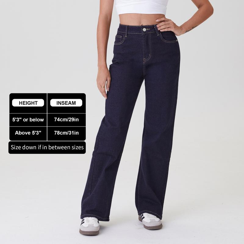 Women's High Waist Stretch Wide Leg Jeans