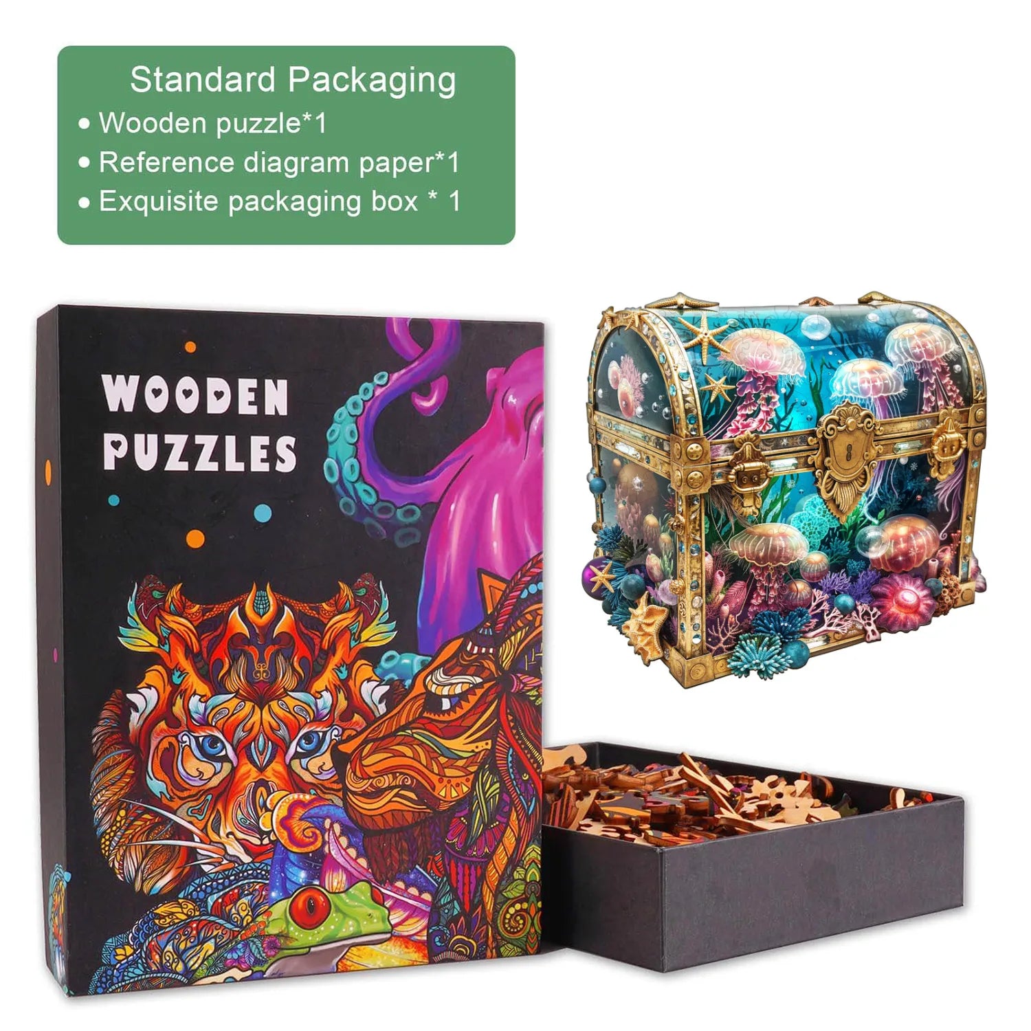 Jellyfish Chest Wooden Jigsaw Puzzle