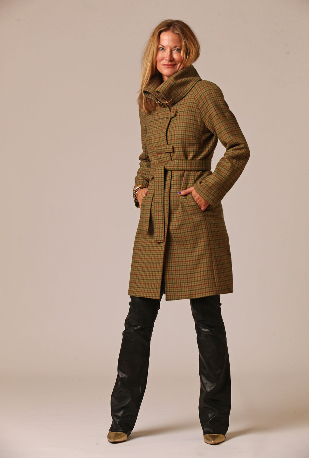 PLAID CROSSBAR RAGLAN COAT