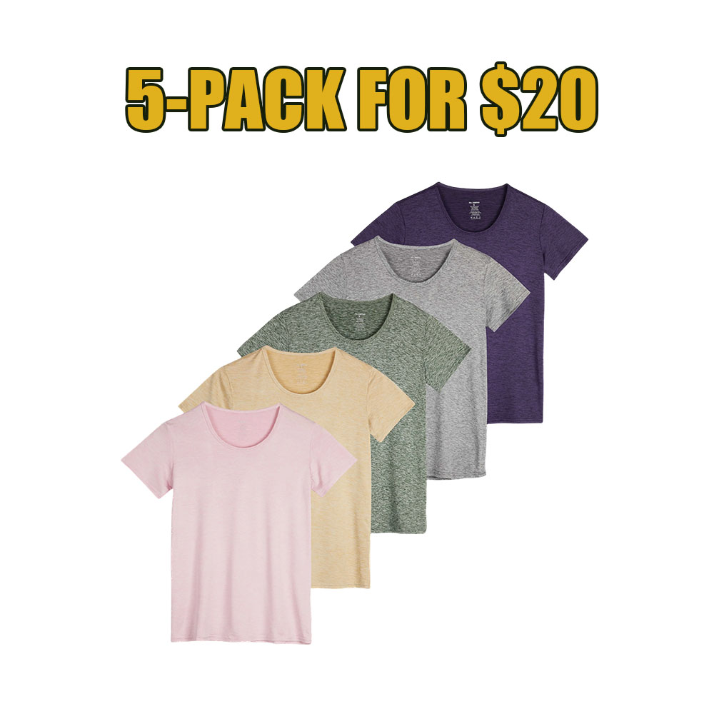 Women’s 10-Pack Dry‑Fit Stretch Crew Neck Athletic T‑Shirts (Plus Size Friendly)