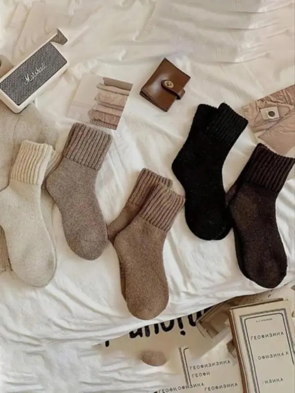 5 pairs🔥 Women's Solid Mid-calf Socks, Casual Soft Comfy Warm Socks for Fall & Winter, Women's Socks for Daily Wear