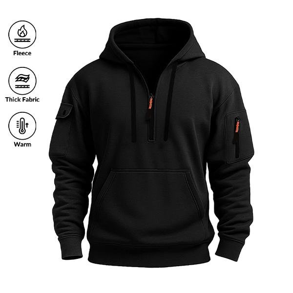 Men’s Half-Zip Fleece Lined Sweatshirt – Warm & Stylish