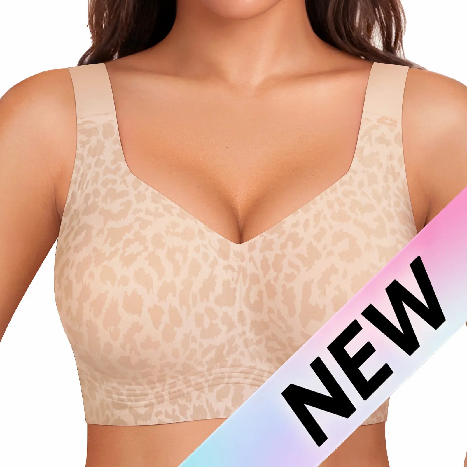 Women Jelly Bras Wirefree Full Coverage No Underwire Everyday Bras Comfortable Wireless Padded Tshirt Bra