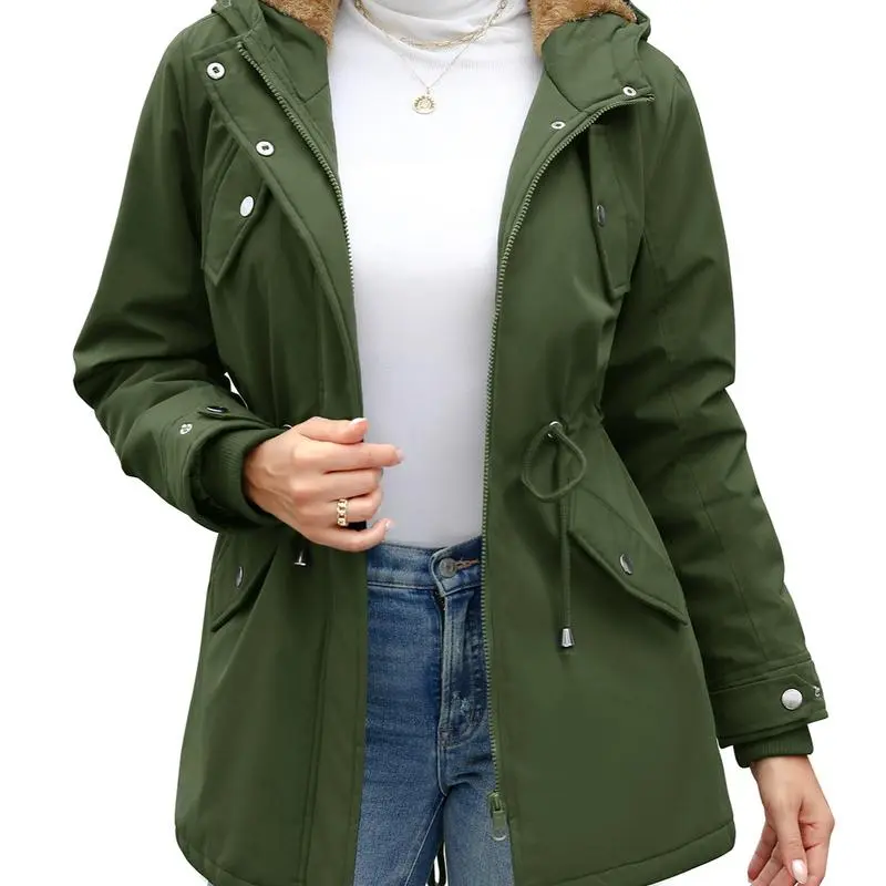 🌦️ Women’s Fleece Thicken Waterproof Rain Jacket
