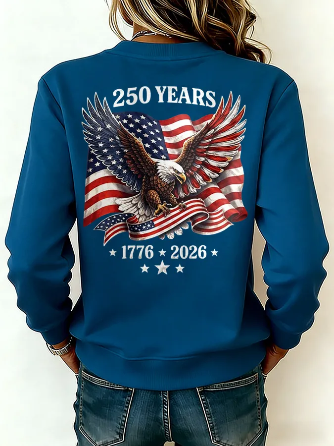Ladies' Leisure 250th Anniversary National Day Celebration Round Neck Hoodie