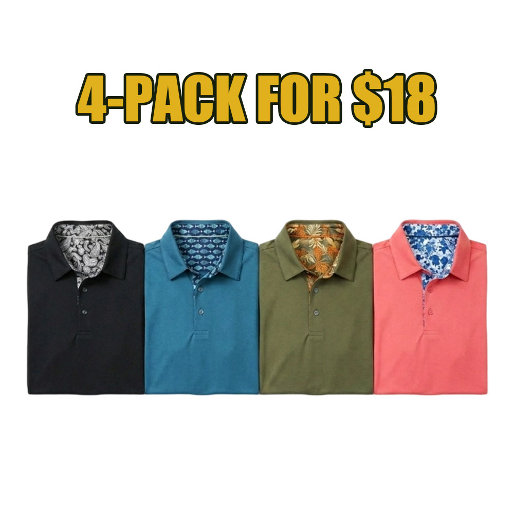 Men’s 9-Pack Polo Shirts – Soft, Breathable Cotton, Comfortable Casual Fit