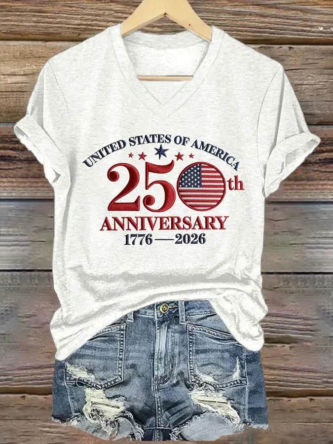 Women's 250th Anniversary Printed Casual T-Shirt