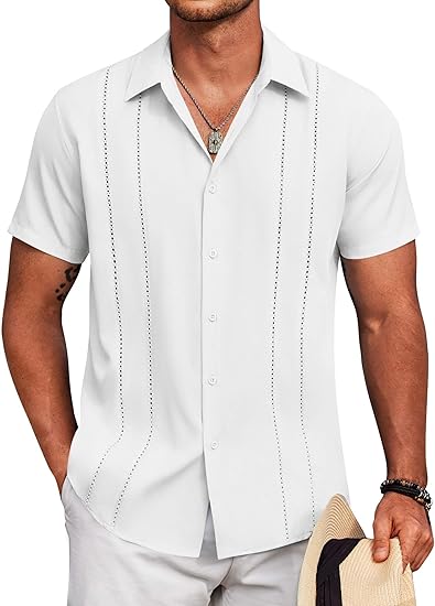 Men's Cuban Linen Guayabera Shirt – Short Sleeve