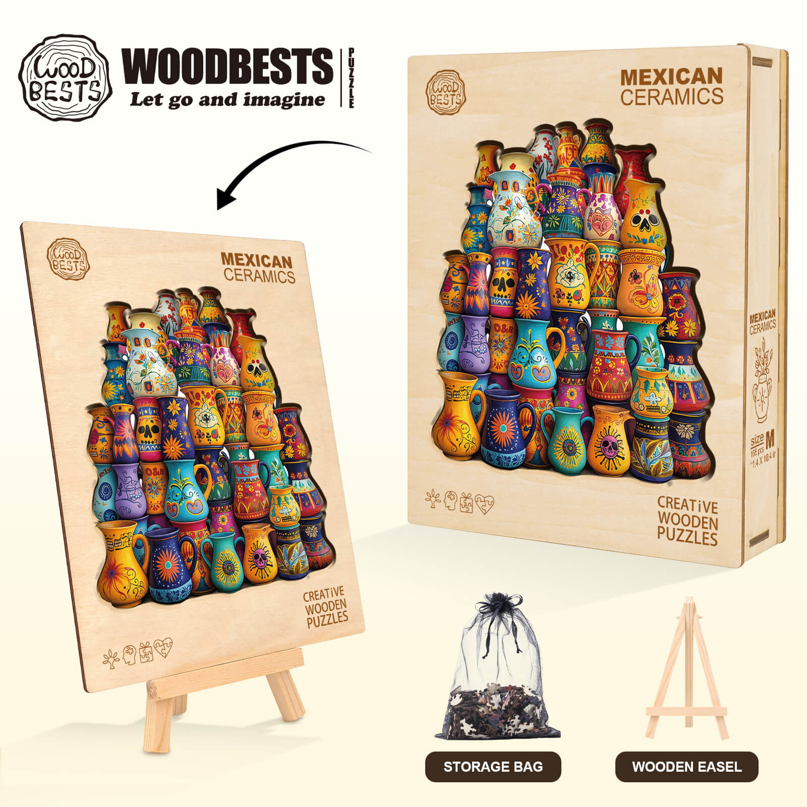 Mexican ceramics Wooden Jigsaw Puzzle