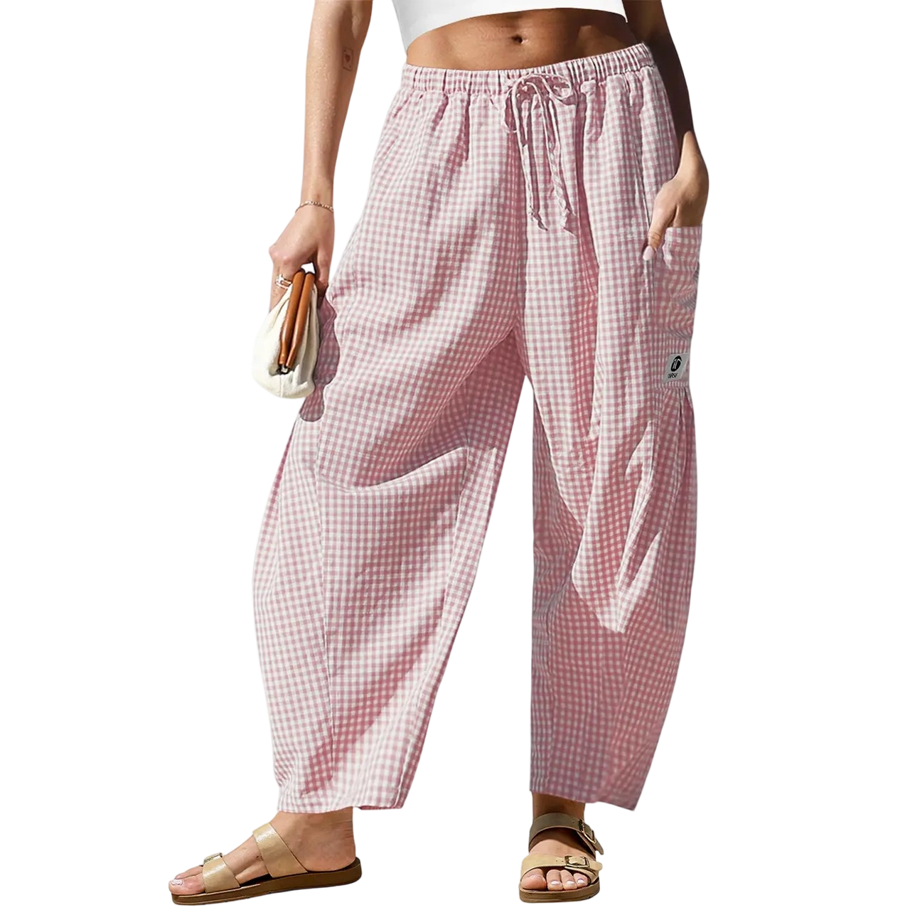 Women's SS26 Wide Leg Gingham Plaid Pants💐