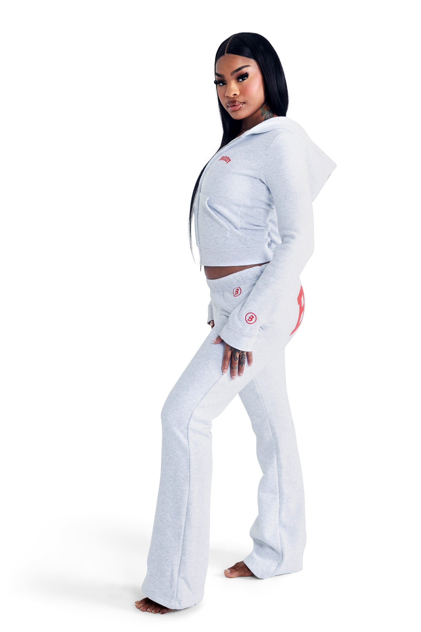 PRE-ORDER - BACKSHOT SWEATPANTS 2.0 (HEATHER GREY/RED)