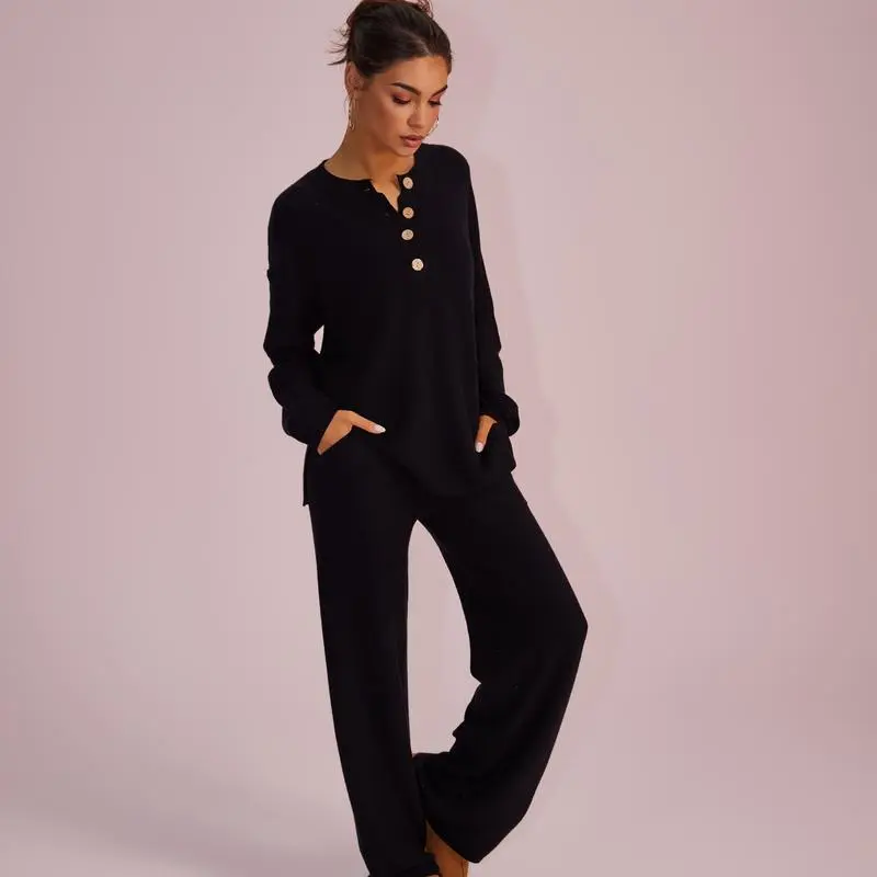 Women's Waffle Knit Loungewear Set