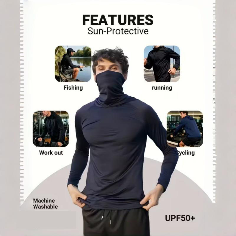 📌📌6-Piece Men's Casual Hoodie Pullovers UPF Sun Protection Soft Breathable