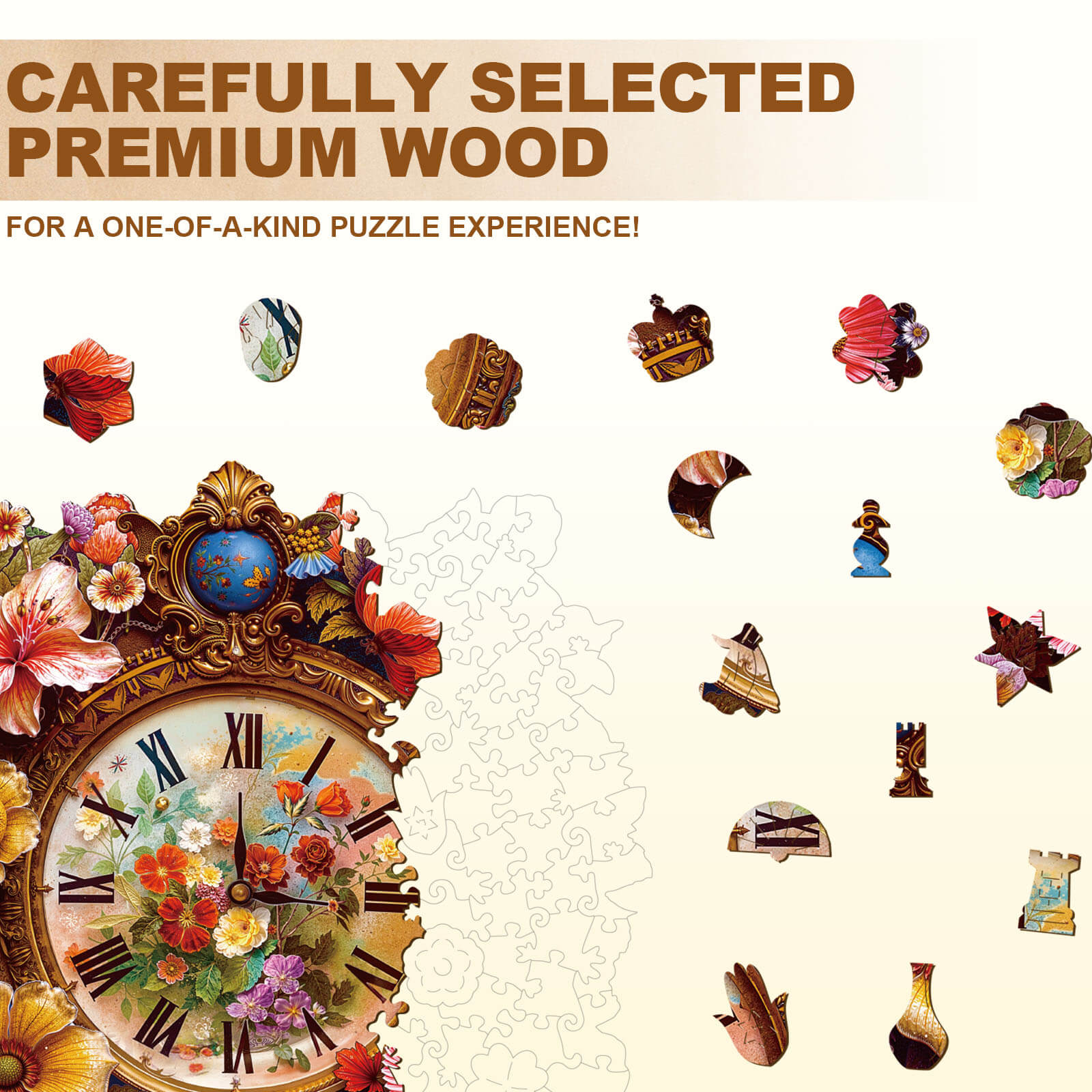 Floral Times  Wooden Jigsaw Puzzle