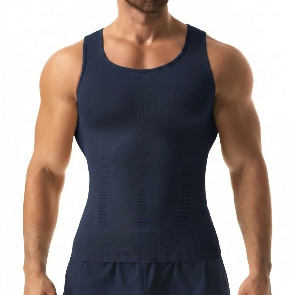 Men's Compression Tank Top - Tummy Control Body Shaper for Workout & Athletic Activewear