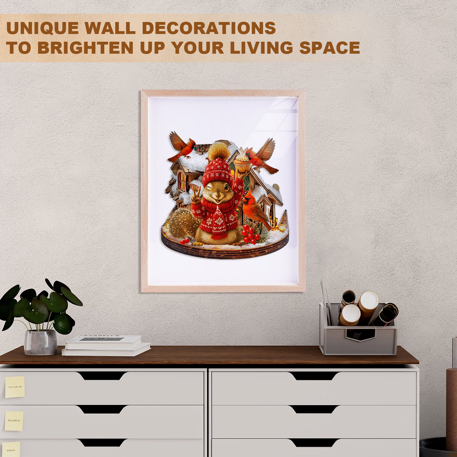 Joyful Squirrel Wooden Jigsaw Puzzle